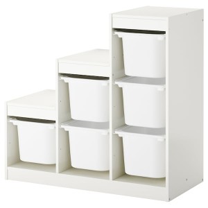 IKEA TROFAST storage combination with boxes, 39x17 3/8x37 in White, Ikea Ireland | 1294GXOJU