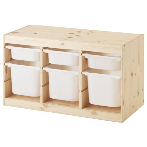 IKEA TROFAST storage combination with boxes, 36 5/8x17 3/8x20 1/2 in Light White Stained Pine / White, Ikea Ireland | 3692MRLOT