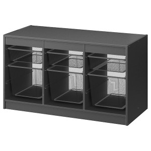 IKEA TROFAST storage combination with boxes, 39x17 3/8x22 in Gray / Dark Gray, Ikea Ireland | 1054LOCSB