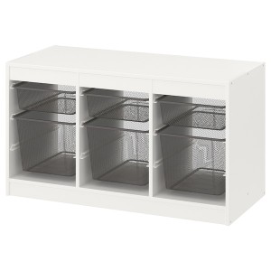 IKEA TROFAST storage combination with boxes, 39x17 3/8x22 in White / Dark Gray, Ikea Ireland | 5380UTRIK