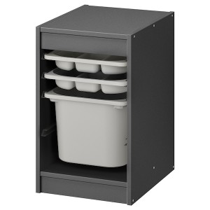 IKEA TROFAST storage combination with box/trays, 13 3/8x17 3/8x22 in Gray / Gray, Ikea Ireland | 4513XRWHV