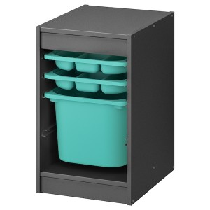 IKEA TROFAST storage combination with box/trays, 13 3/8x17 3/8x22 in Gray / Turquoise, Ikea Ireland | 6438QAIHN