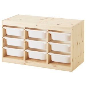 IKEA TROFAST storage combination with boxes, 36 5/8x17 3/8x20 1/2 in Light White Stained Pine / White, Ikea Ireland | 9234BGKPH