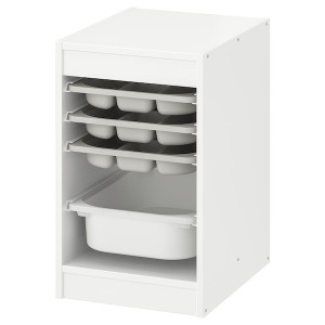 IKEA TROFAST storage combination with box/trays, 13 3/8x17 3/8x22 in White Gray / White, Ikea Ireland | 6578GUHDJ