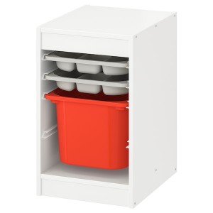 IKEA TROFAST storage combination with box/trays, 13 3/8x17 3/8x22 in White Gray / Orange, Ikea Ireland | 7346XEBUW