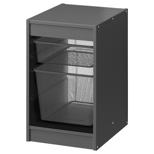 IKEA TROFAST storage combination with boxes, 13 3/8x17 3/8x22 in Gray / Dark Gray, Ikea Ireland | 7205TWCZG