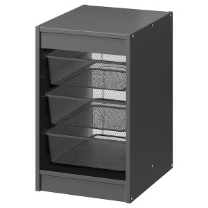 IKEA TROFAST storage combination with boxes, 13 3/8x17 3/8x22 in Gray / Dark Gray, Ikea Ireland | 1389GRYSA