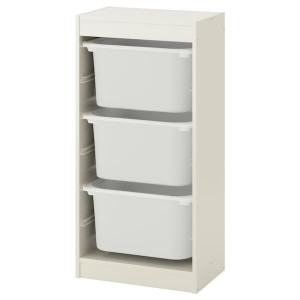 IKEA TROFAST storage combination with boxes, 18 1/8x11 3/4x37 in White / White, Ikea Ireland | 0915BSNFH