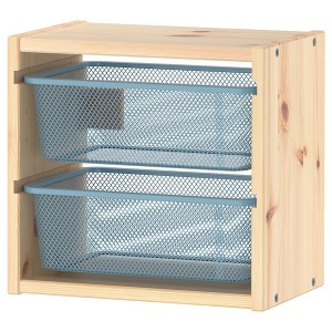 IKEA TROFAST wall storage, 12 5/8x8 1/4x11 3/4 in Light White Stained Pine / Gray / Blue, Ikea Ireland | 5980UGRTF