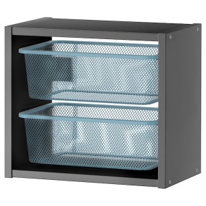IKEA TROFAST wall storage, 13 3/8x81 ¼x11 ¾ in Gray / Gray / Blue, Ikea Ireland | 5497PKUAO