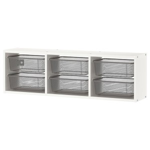IKEA TROFAST wall storage, 39x8 1/4x11 3/4 in White / Dark Gray, Ikea Ireland | 6284BWMED