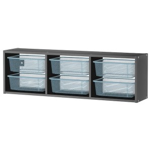 IKEA TROFAST wall storage, 39x8 ¼x11 ¾ in Gray / Gray / Blue, Ikea Ireland | 1085IWJXR