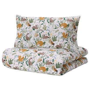 IKEA TROLLDOM 3-piece bedlinen set for crib, 27 1/2x52 in Forest Animal Pattern / Multicolor, Ikea Ireland | 0685ZBNIA