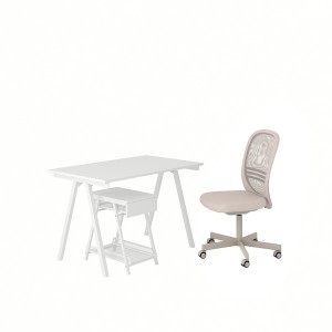 IKEA TROTTEN / FLINTAN desk and storage combination, and swivel chair white/beige, Ikea Ireland | 4968KIPDA