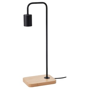 IKEA TVÄRHAND table lamp, black/bamboo, Ikea Ireland | 5047SZYXN