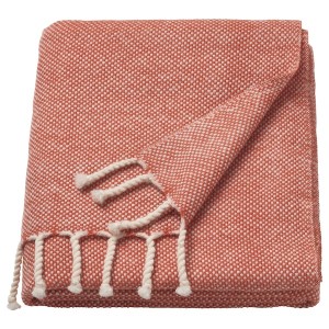 IKEA ULLTISTEL throw, red-brown/white, 51x67 in, Ikea Ireland | 7826PDQCY