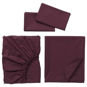 IKEA ULLVIDE sheet set, Full/Double Deep Red, Ikea Ireland | 3148OHYZW