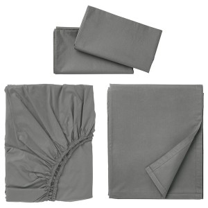 IKEA ULLVIDE sheet set, Full/Double Gray, Ikea Ireland | 1497YXUBF