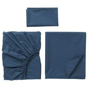 IKEA ULLVIDE sheet set, Twin Dark Blue, Ikea Ireland | 9465GBXHP