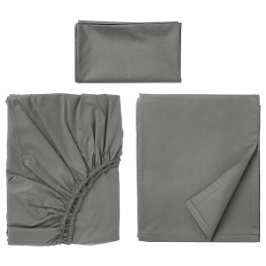 IKEA ULLVIDE sheet set, Twin Gray, Ikea Ireland | 7850OGPRT