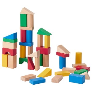 IKEA UNDERHÅLLA 40-piece wooden building block set, multicolor, Ikea Ireland | 4709MFIJZ