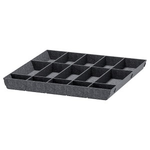 IKEA UPPDATERA adjustable organizer for drawer, gray, 24x24 in, Ikea Ireland | 7201FKYWA