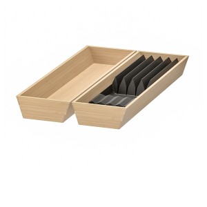 IKEA UPPDATERA utensil tray/tray with knife rack, 12x19 1/2 in Anthracite / Light Bamboo, Ikea Ireland | 2709QKPZN