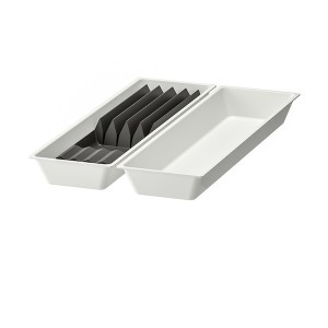 IKEA UPPDATERA utensil tray/tray with knife rack, 12x19 1/2 in White / Anthracite, Ikea Ireland | 0418WDZJS