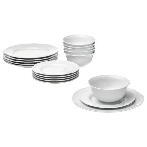 IKEA UPPLAGA 18-piece dinnerware set, white, Ikea Ireland | 1428FZUIB