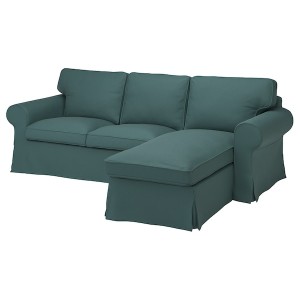 IKEA UPPLAND cover f 3-seat sofa w chaise lounge Kelinge Gray / Turquoise, Ikea Ireland | 2716YGBLP
