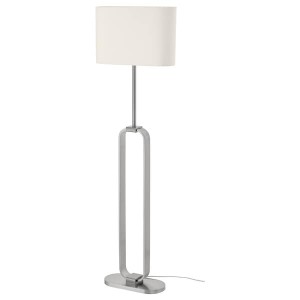 IKEA UPPVIND floor lamp with LED bulb, 59 in Nickel Plated / White, Ikea Ireland | 4910DCBKJ