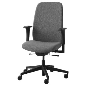 IKEA VALLFJÄLLET office chair with armrests, Gunnared gray, Ikea Ireland | 3784LWKOH