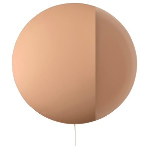 IKEA VARMBLIXT LED wall/mirror lamp, dimmable/bronze color round, Ikea Ireland | 4635IWFSC