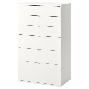 IKEA VIHALS 6-drawer dresser, white/anchor/unlock function, 27 1/2x18 1/2x47 1/4 in, Ikea Ireland | 3675EWTXD