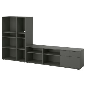IKEA VIHALS TV/storage combination, 108 1/4x14 5/8x55 1/8 in Dark Gray, Ikea Ireland | 1230MVZOJ