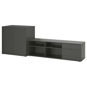 IKEA VIHALS TV/storage combination, 108 1/4x18 1/2x35 3/8 in Dark Gray, Ikea Ireland | 9873JCDAW