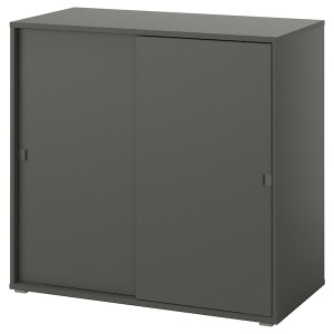 IKEA VIHALS cabinet with sliding doors, 37 3/8x18 1/2x35 3/8 in Dark Gray, Ikea Ireland | 1263DSMZB
