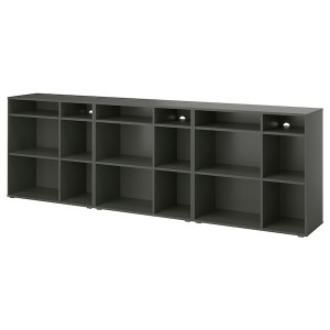 IKEA VIHALS shelving combination, dark gray, 112 5/8x14 5/8x35 3/8 in, Ikea Ireland | 0123PVGJB