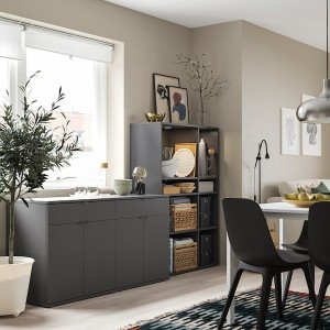 IKEA VIHALS storage combination, dark gray, 92 1/2x18 1/2x55 1/8 in, Ikea Ireland | 6428KXZAV