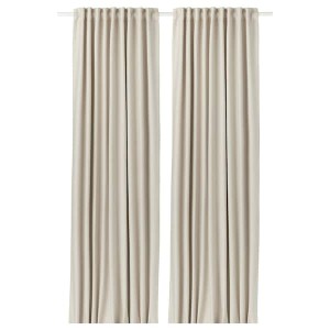 IKEA VILBORG Curtains, 1 pair, beige, 57x98 in, Ikea Ireland | 8032GJETS