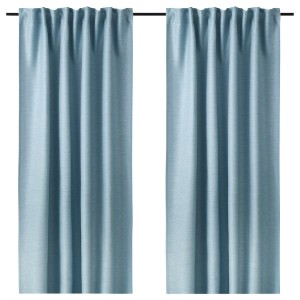 IKEA VILBORG room darkening curtains, 1 pair, 57x98 in Blue / Gray, Ikea Ireland | 5012UKMOF