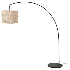 IKEA VINGMAST / SKAFTET floor lamp, arched Beige / Black, Ikea Ireland | 8391YBHDU