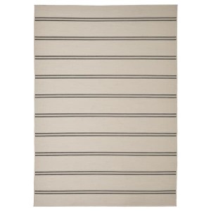 IKEA VIRKLUND rug flatwoven, in/outdoor, beige/dark gray, 5'3 inx7'7 in, Ikea Ireland | 8061QSICY