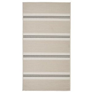IKEA VIRKLUND rug flatwoven, in/outdoor, white/beige/dark gray, 2'7 inx4'11 in, Ikea Ireland | 7408GCNQH