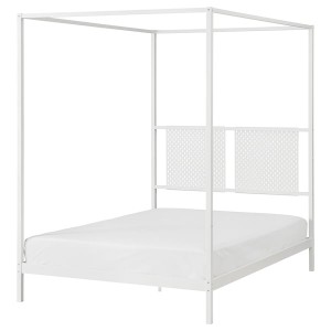 IKEA VITARNA four-poster bed frame, white Luröy, Full Skådis White, Ikea Ireland | 6078LEJDT