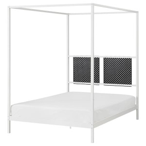 IKEA VITARNA four-poster bed frame, white Luröy, Full Skådis Black, Ikea Ireland | 1072TNVFP