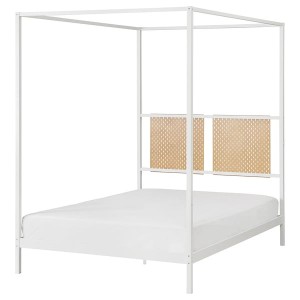 IKEA VITARNA four-poster bed frame, white Luröy, Full Skådis Wood, Ikea Ireland | 2165QMBYA