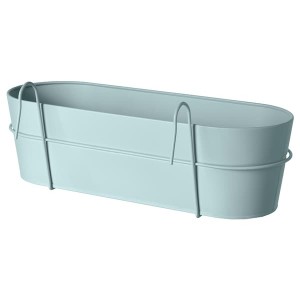 IKEA VITLÖK flower box with holder, indoor/outdoor light gray-blue, 22x7 ¾ in, Ikea Ireland | 0951XDBAM