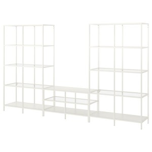 IKEA VITTSJÖ TV storage combination, 118 1/8x14 1/8x68 7/8 in White / Glass, Ikea Ireland | 7463KUXBA