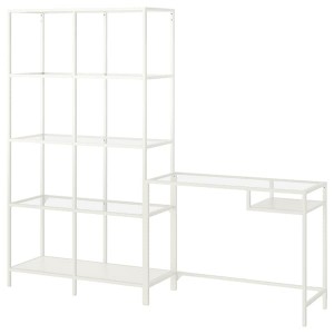 IKEA VITTSJÖ shelving unit with laptop table, white/glass, 78 3/4x14 1/8x68 7/8 in, Ikea Ireland | 6201NBZPD